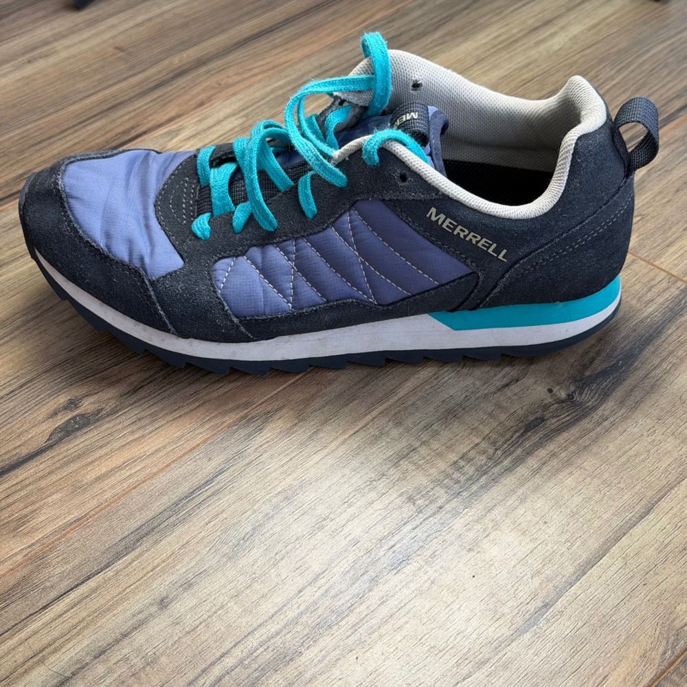 Merrell Alpine Sneaker Womens 8 Blue Grey Turquoise Suede J95380 Casual Hiking